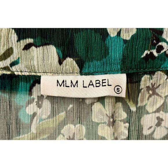 MLM Label 100% Silk Deep V-Neck Long Sleeve Floral Mini Dress Size Small - Picture 5 of 10